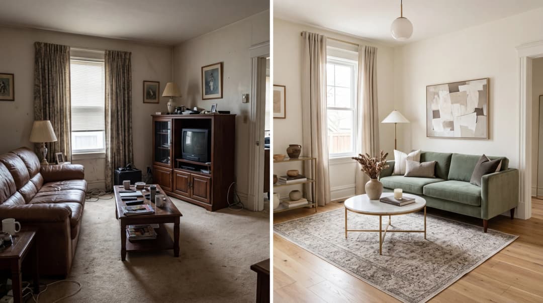 AI placing furniture into customer room with correct perspective