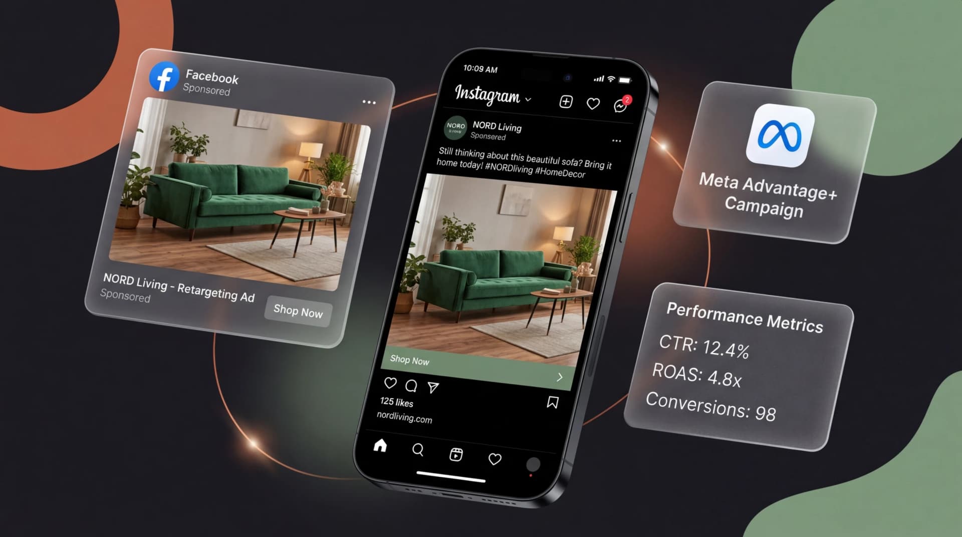 Social media retargeting ads showing products the customer visualized